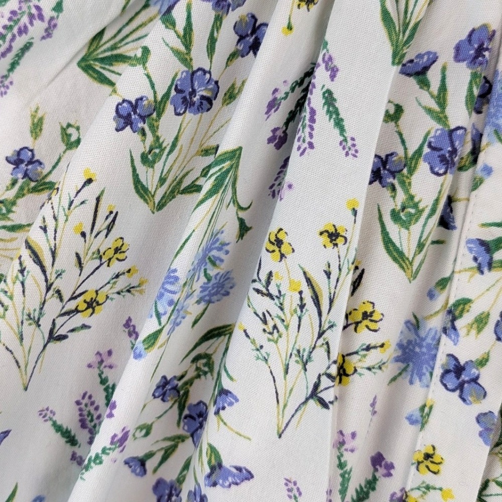 LOFT Blue Floral Dobby Stripe Smocked Puff Sleeve Blouse Top Medium Bundle of 2 - Picture 13 of 16